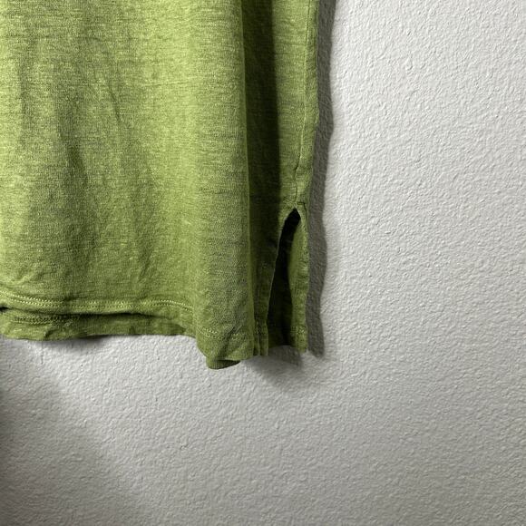 Chico’s 100% Linen Bateau Neck Top Green Size 1 Medium - Picture 6 of 8